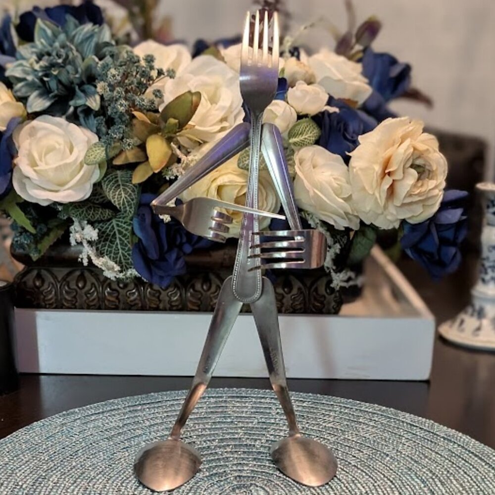 O1 FORK UP ART Stainless Steel Signed by Artist